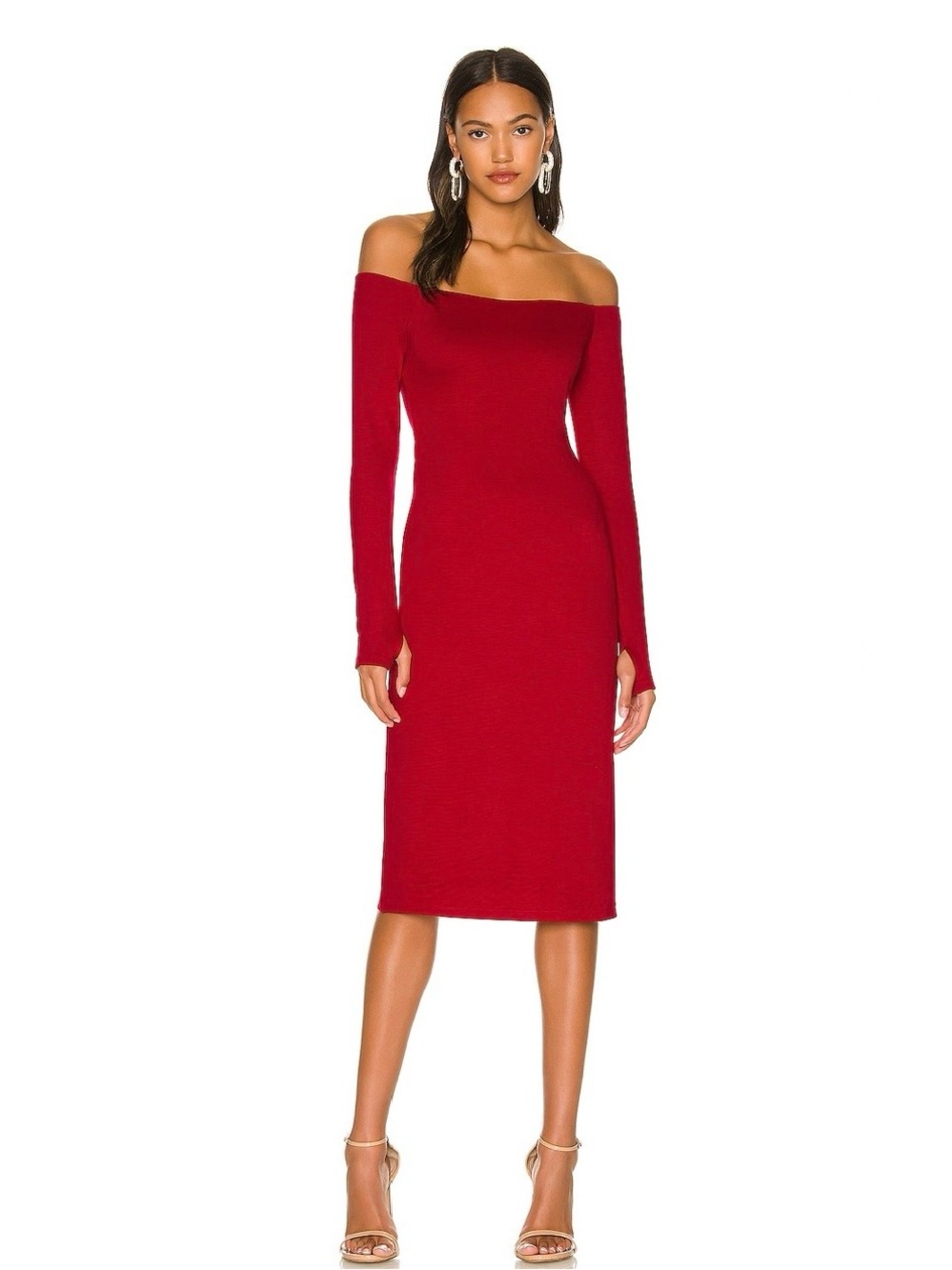 Alice + Olivia Dorinda Off The Shoulder Midi Dress
